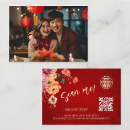 QR-Code-UAWG online für Peony Chinese Wedding Begleitkarte