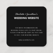 QR Code UAWG Online Wedding Website Simple Black Begleitkarte (Vorderseite)