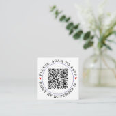 QR-Code UAWG periwinkle blaue Grenzherzen Hochzeit Begleitkarte (Stehend Vorderseite)
