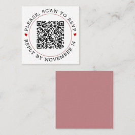 QR-Code UAWG staubige Rose Grenze und Herz Hochzei Begleitkarte