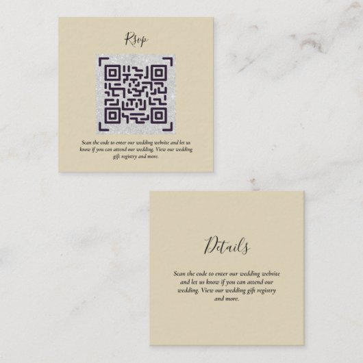 QR CODE UAWG Wedding Details Unterkunft Geschenke Begleitkarte (Vorne/Hinten)
