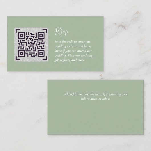 QR CODE UAWG Wedding Details Unterkunft Geschenke Begleitkarte (Vorne/Hinten)
