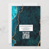 QR-Code-UAWG Wedding mit aquamarin-Gold-Agate-Ston Einladung (Rückseite)