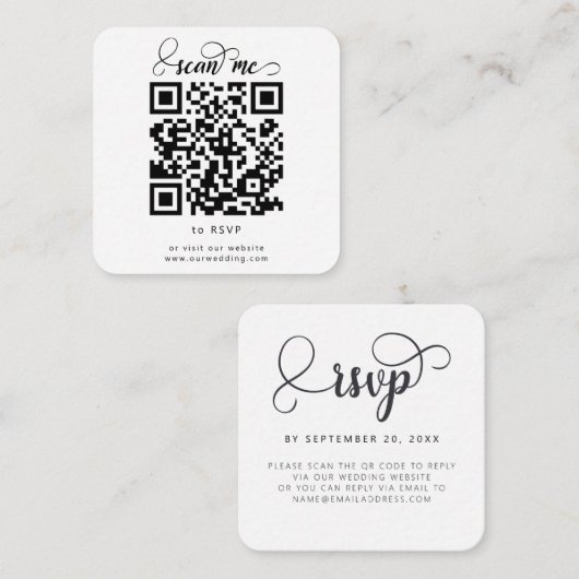QR Code UAWG Wedding RSVP Cards Begleitkarte (Vorne/Hinten)