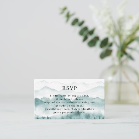 QR Code UAWG Wedding Rustic Mountain Pine Begleitkarte (Stehend Vorderseite)