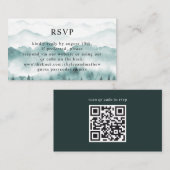 QR Code UAWG Wedding Rustic Mountain Pine Begleitkarte (Vorne/Hinten)