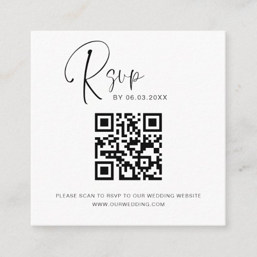 QR Code UAWG Wedding Website Elegant Begleitkarte (Vorderseite)