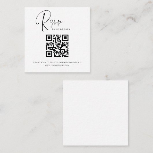 QR Code UAWG Wedding Website Elegant Begleitkarte (Vorne/Hinten)