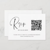 QR Code UAWG Wedding Website Elegant RSVP Karte (Vorne/Hinten)