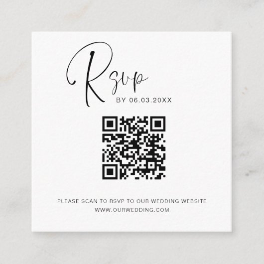 QR Code UAWG Wedding Website Elegantes Abschlussfa Begleitkarte (Vorderseite)