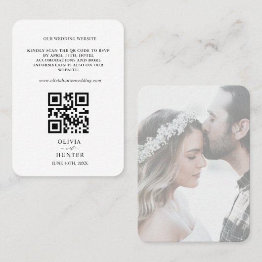 QR Code UAWG Wedding Website Enclosure Card Visitenkarte (Vorne/Hinten)