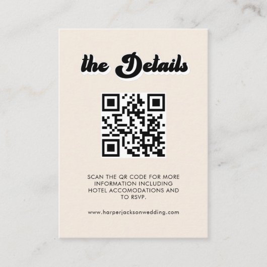 QR Code UAWG Wedding Website Enclosure Card Visitenkarte (Vorderseite)
