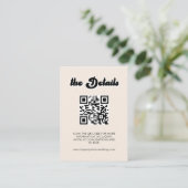 QR Code UAWG Wedding Website Enclosure Card Visitenkarte (Stehend Vorderseite)