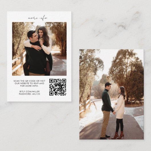 QR Code UAWG Wedding Website Enclosure Card Visitenkarte (Vorne/Hinten)