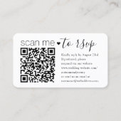 QR Code UAWG Wedding Website Foto Enclosure Card Visitenkarte (Vorderseite)