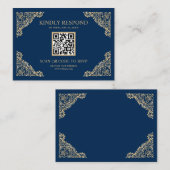 QR Code UAWG Wedding Website für Blue and Gold Fra Begleitkarte (Vorne/Hinten)