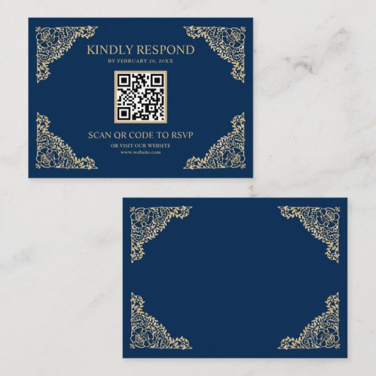 QR Code UAWG Wedding Website für Blue and Gold Fra Begleitkarte (Vorne/Hinten)