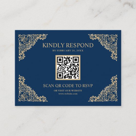 QR Code UAWG Wedding Website für Blue and Gold Fra Begleitkarte (Vorderseite)