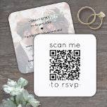 QR Code UAWG Wedding Website Modernes Minimales Fo Begleitkarte<br><div class="desc">Teilen Sie eines Ihrer Verlobung- oder Hochzeitskarten mit und vereinfachen Sie die UAWG-Antworten mit schicken, modernen QR Code Quadratkarten. Auf der Kartenrückseite finden Sie alle Feierlichkeiten Ihrer Wahl, wie z.B. Anfahrtsbeschreibung, Website oder spezielle Wünsche. Das Bild und der gesamte Text sind einfach anzupassen, einschließlich der Formulierung "scanne mich auf uAwg"....</div>