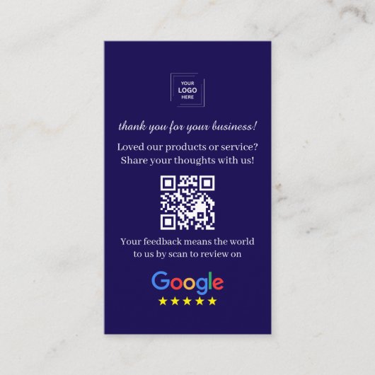 QR-Code-Überprüfungslink Geschäft Feedback-Stil Visitenkarte (Vorderseite)