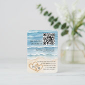 QR-Code-Umschließungskarte für Beach Wedding Begleitkarte (Stehend Vorderseite)