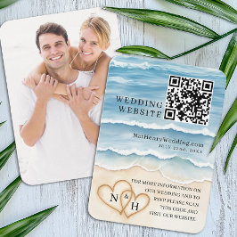 QR-Code-Umschließungskarte für Beach Wedding Begleitkarte