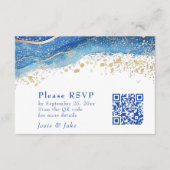 QR-Code-Umschließungskarte für Blau und Gold Begleitkarte (Vorderseite)