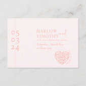 QR-Code-Umschließungskarte für Hochzeitsrösche Begleitkarte (Vorderseite)