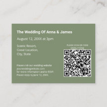 QR Code-Umschließungskarte für moderne Sage Green 