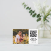 QR-Code und Angaben zur Hochzeitsseite für kundens Begleitkarte (Stehend Vorderseite)