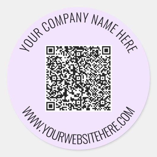 QR-Code und Beispiel für benutzerdefinierte Textau Runder Aufkleber (Vorderseite)