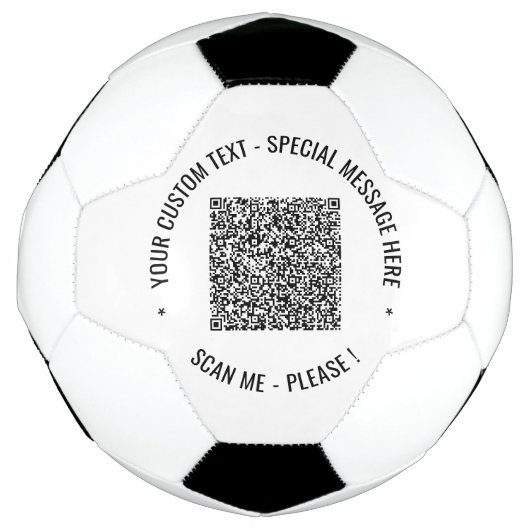 QR-Code und Beispiel für einen benutzerdefinierten Fußball (Vorderseite)
