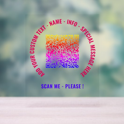 QR-Code und benutzerdefinierte Text Akryllische Si Acrylschild (Neutral)