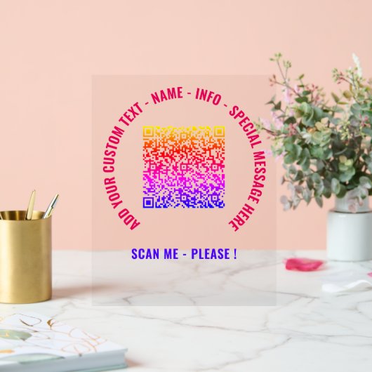 QR-Code und benutzerdefinierte Text Akryllische Si Acrylschild (Hochzeit)