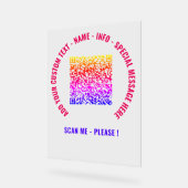 QR-Code und benutzerdefinierte Text Akryllische Si Acrylschild (Winkel)