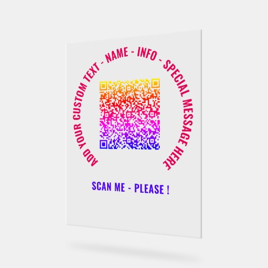 QR-Code und benutzerdefinierte Text Akryllische Si Acrylschild (Winkel)