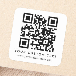 QR-Code und benutzerdefinierte Text-Aufkleber am P Quadratischer Aufkleber