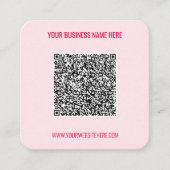 QR-Code und benutzerdefinierte Text-Business-Karte Quadratische Visitenkarte (Vorderseite)