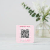 QR-Code und benutzerdefinierte Text-Business-Karte Quadratische Visitenkarte (Stehend Vorderseite)