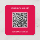 QR-Code und benutzerdefinierte Text-Business-Karte Quadratische Visitenkarte (Rückseite)