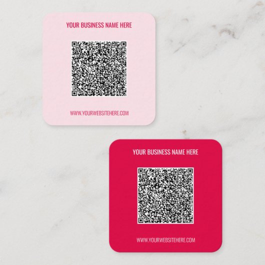QR-Code und benutzerdefinierte Text-Business-Karte Quadratische Visitenkarte (Vorne/Hinten)