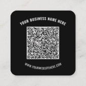 QR-Code und benutzerdefinierte Text-Business-Karte Quadratische Visitenkarte (Rückseite)