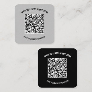 QR-Code und benutzerdefinierte Text-Business-Karte Quadratische Visitenkarte