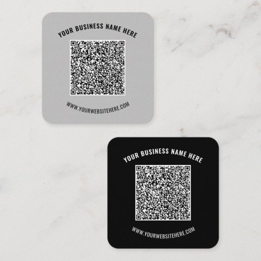 QR-Code und benutzerdefinierte Text-Business-Karte Quadratische Visitenkarte (Vorne/Hinten)
