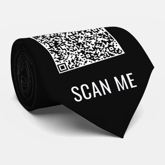 QR-Code und benutzerdefinierte Text-Neck-Auswahl F Krawatte (Gerollt)