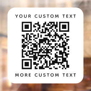 QR-Code und benutzerdefinierte Text oben und unten Fensteraufkleber
