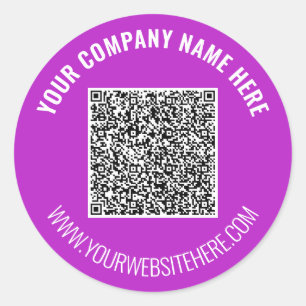 QR-Code und benutzerdefinierte Textaufkleber Farbe Runder Aufkleber