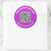 QR-Code und benutzerdefinierte Textaufkleber Farbe Runder Aufkleber (Tasche)