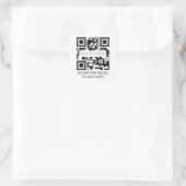 Qr-Code und benutzerdefinierte Textaufkleber Quadratischer Aufkleber (Tasche)