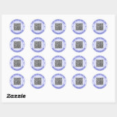 QR-Code und benutzerdefinierte Textaufkleber wähle Runder Aufkleber (Blatt)